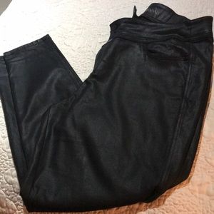 Black glossy denim jeans